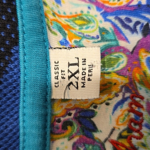 ROBERT GRAHAM BLACK POLO SHIRT WITH PAISLEY ACCENT. CLASSIC FIT SIZE 2XL. - Picture 4 of 11